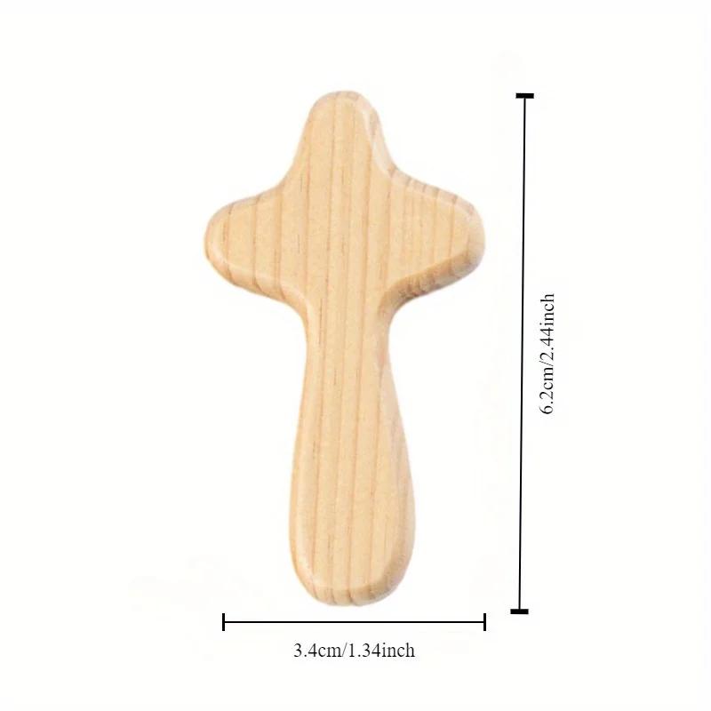 5Pcs Hand Held Wooden Pocket Prayer Portable Holding Crosses Christian Gift for Clutching Jewelry Making Church Religious Prayer