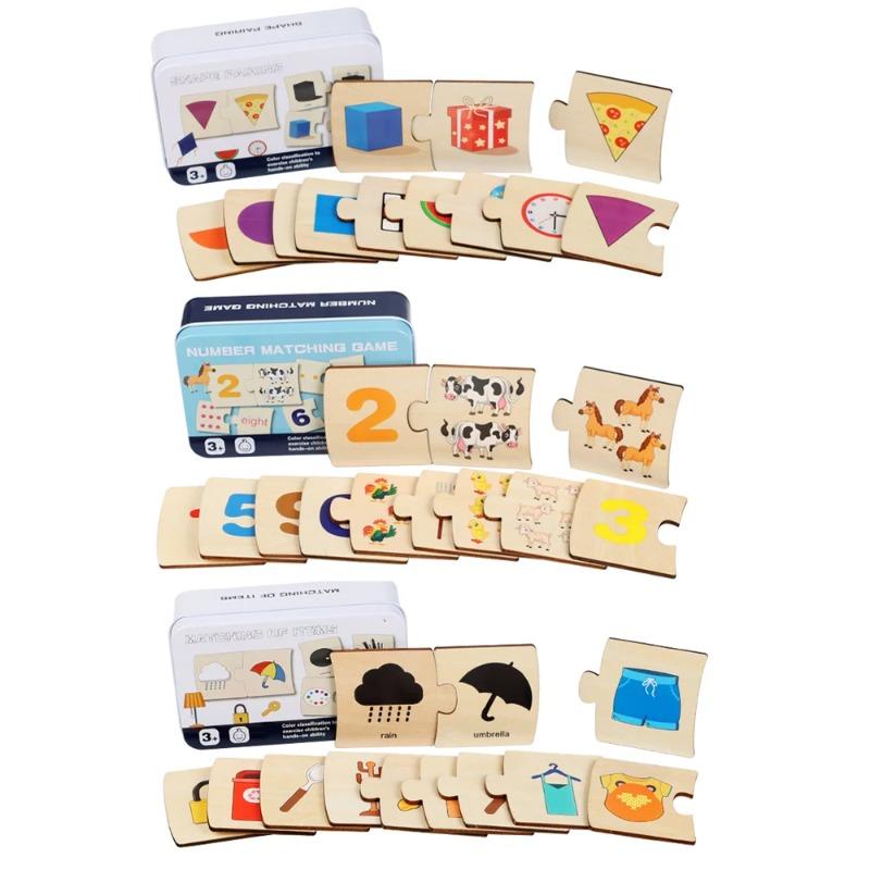 Interactive Wooden Learning Toy – Fun Animal & Number Matching Game for Shape Recognition & Early Math Skills, Ideal for Kids