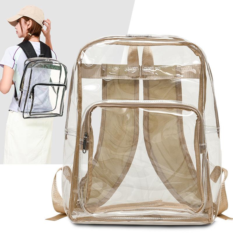 Schoolbag transparent jelly bag male high school college student PVC schoolbag female 1011 new backpack large capacity waterproof backpack