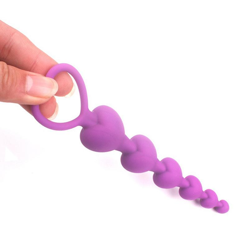 Heart Beads Soft Anal Plug Anus Toys Big Balls Silicone G-Spot Stimulating For Couples Butt Plugs Adult Sexy Anal Masturbator