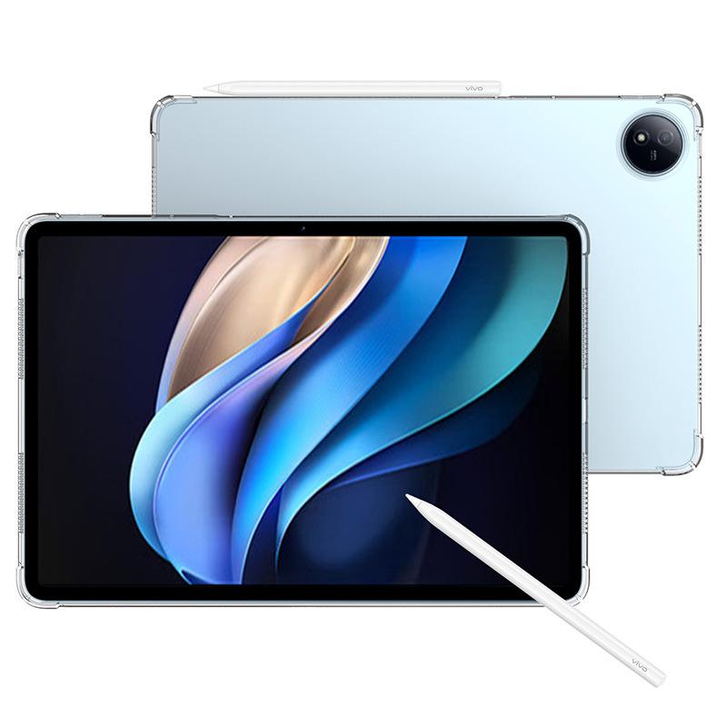 Compatible vivo Pad 3/5 Pro Four-corner Shock-proof Transparent 13-inch 2026 TPU Soft Case Gold-inlaid Mirror Surface