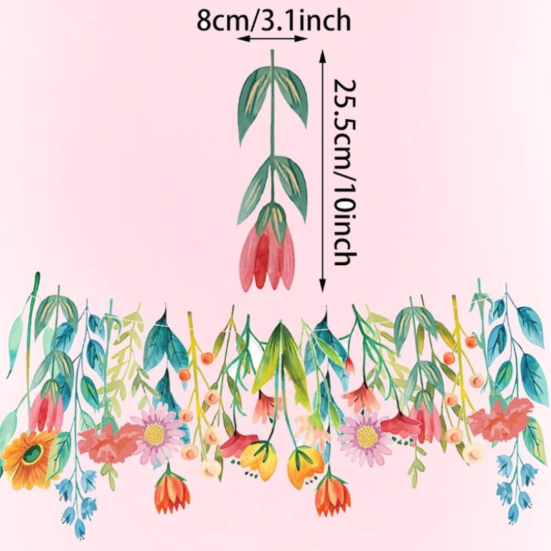 Buntes DIY-Frühlingsblumen-Geburtstagsparty-Banner Für Kinder Klassenzimmerdekoration Langes Blatt Blumig Happy Birthday Party Hintergrund