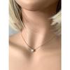 Collier Solitaire - Bijouxia - Ras-de-cou - Oxyde de Zirconium - Plaqué Or 18 Carats - 40 cm