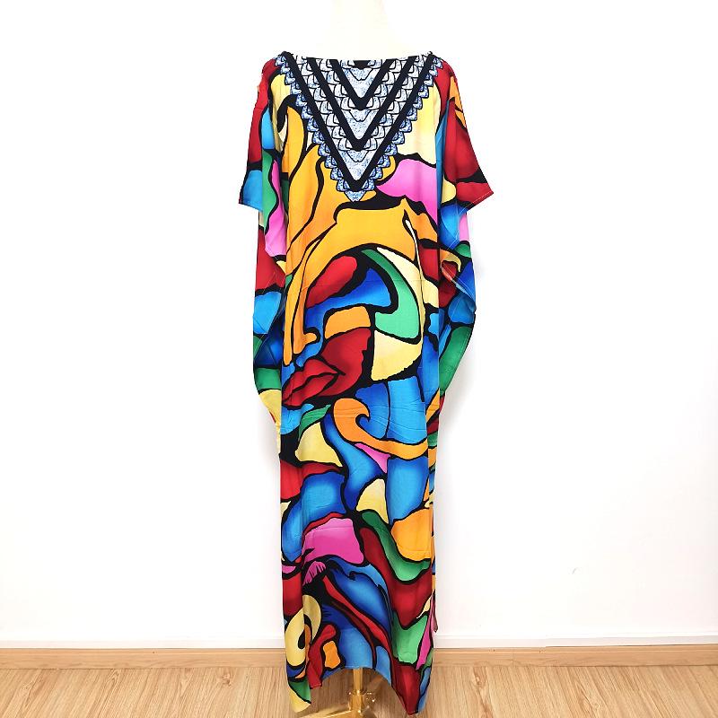 2022 European & American Beach Cover-up: Printed Long Robe & Bikini Sun Protection Dress