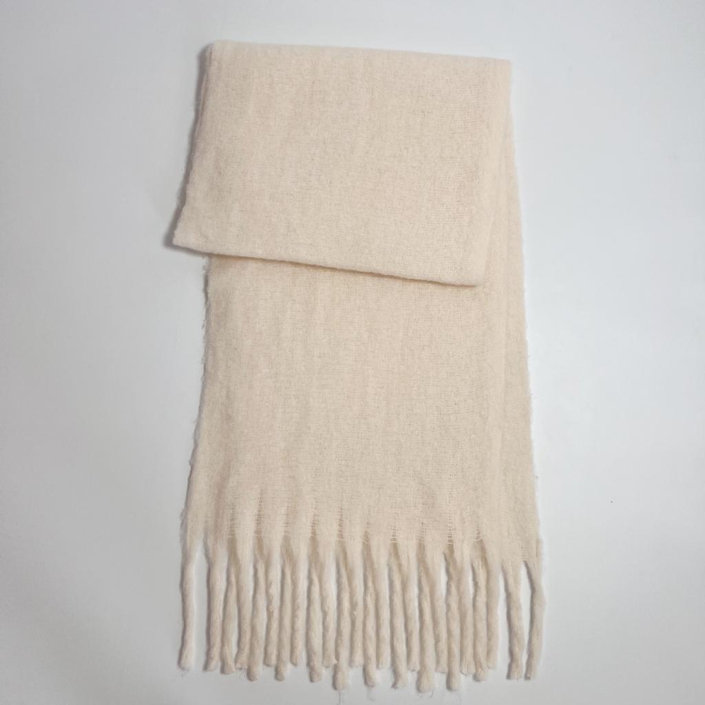 Versatile mohair solid color scarf women's winter thickening simple warmth enlarged shawl scarf