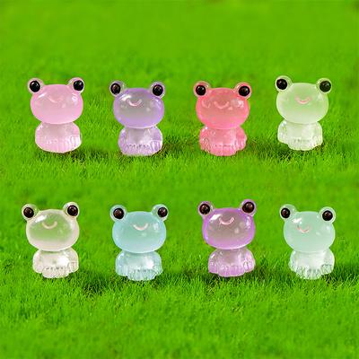 5Pcs Mini Resina Luminosa Sapo Micro Paisagem Ornamentos Painel Do Carro Decoração Para Casa