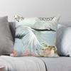 White Crane Sakura Pillowcase Polyester Linen Velvet Creative Zip Decor Home Cushion Cover Wholesale