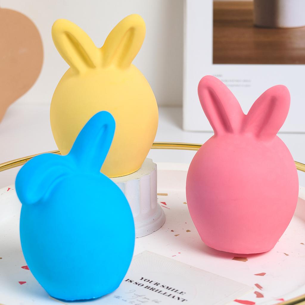 3D Easter Egg Bunny Silicone Candle Mold DIY Faceless Rabbit Head Soap Molds Plaster Resin Craft Casting Molds Home Dec Art Gift