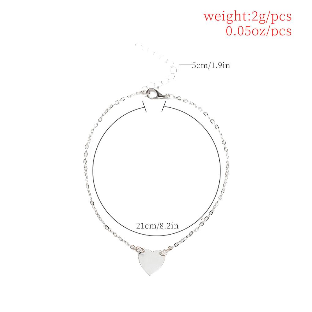 Ankle Bracelets Heart-shaped Aesthetic Jewelry Bohemian Simple Style Ornaments Fashion Accessory Beach Gifts Anklets for Women