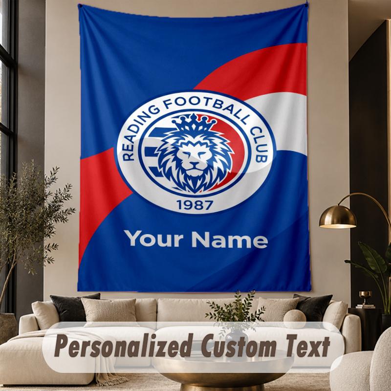 Custom Text Tapestry Reading FC Print Wall Tapestry Indoor Living Room Wall Decor