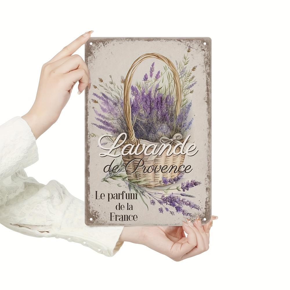 D Flat pc Lavande de Provence Vintage Metal Tin Sign Floral Wall Art for Garden Porch Home Decor x Inches