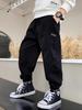 Boys' 2025 Punk Style Cargo Pants for Spring/Autumn - Junior High Student Long Pants