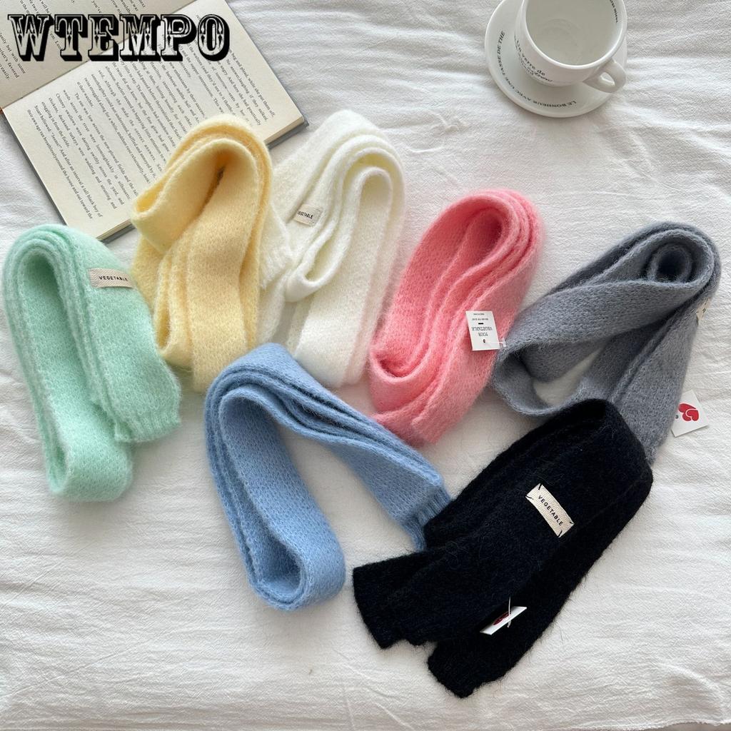 Solid Color Knitted Scarf Scarf Women's Decorative Versatile Knitted Scarf