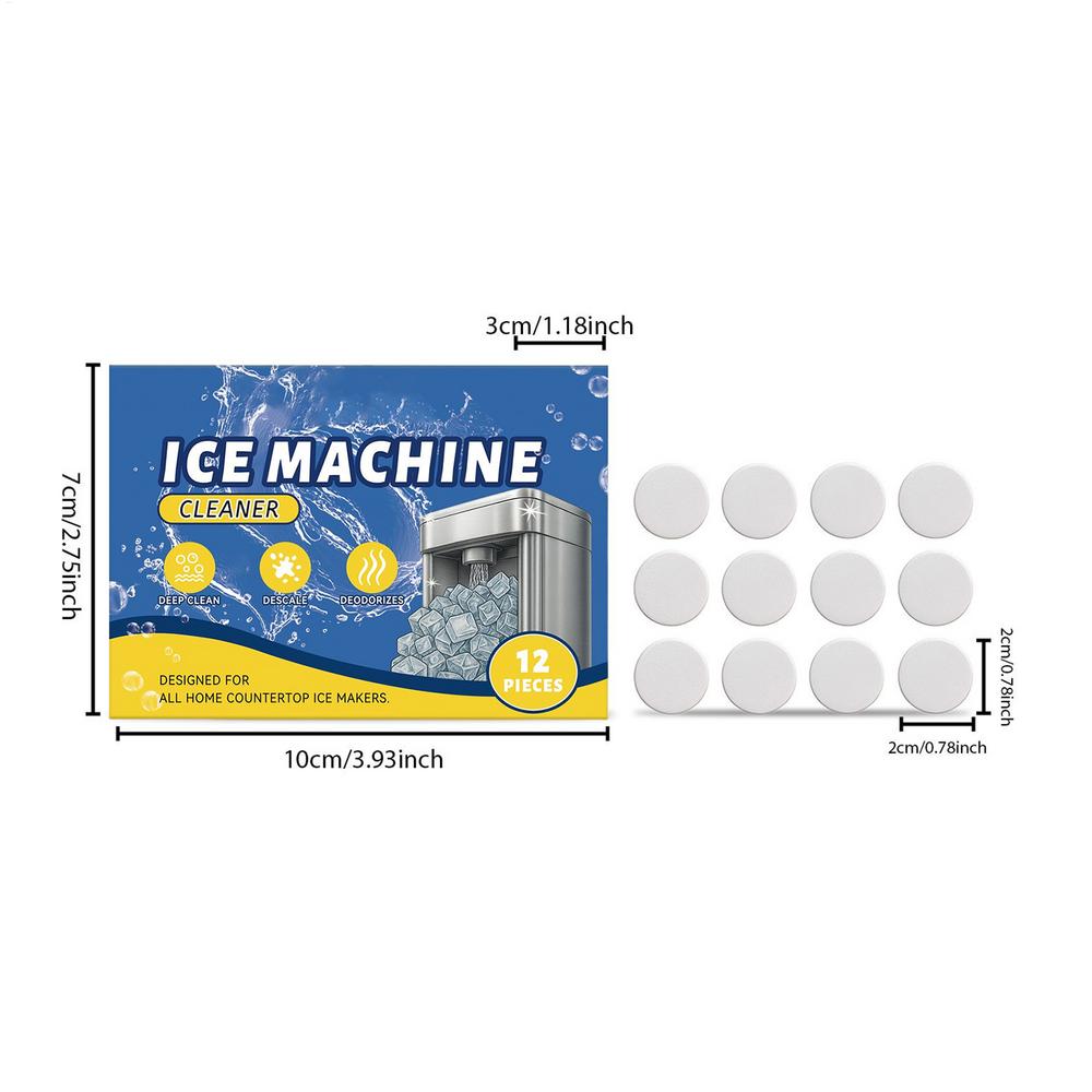 

12pcs/set Strong Descaler Tablets Icemaker Coffee Machine Cleaner, Removes Limescale from Dishwasher Kettle Boiler A