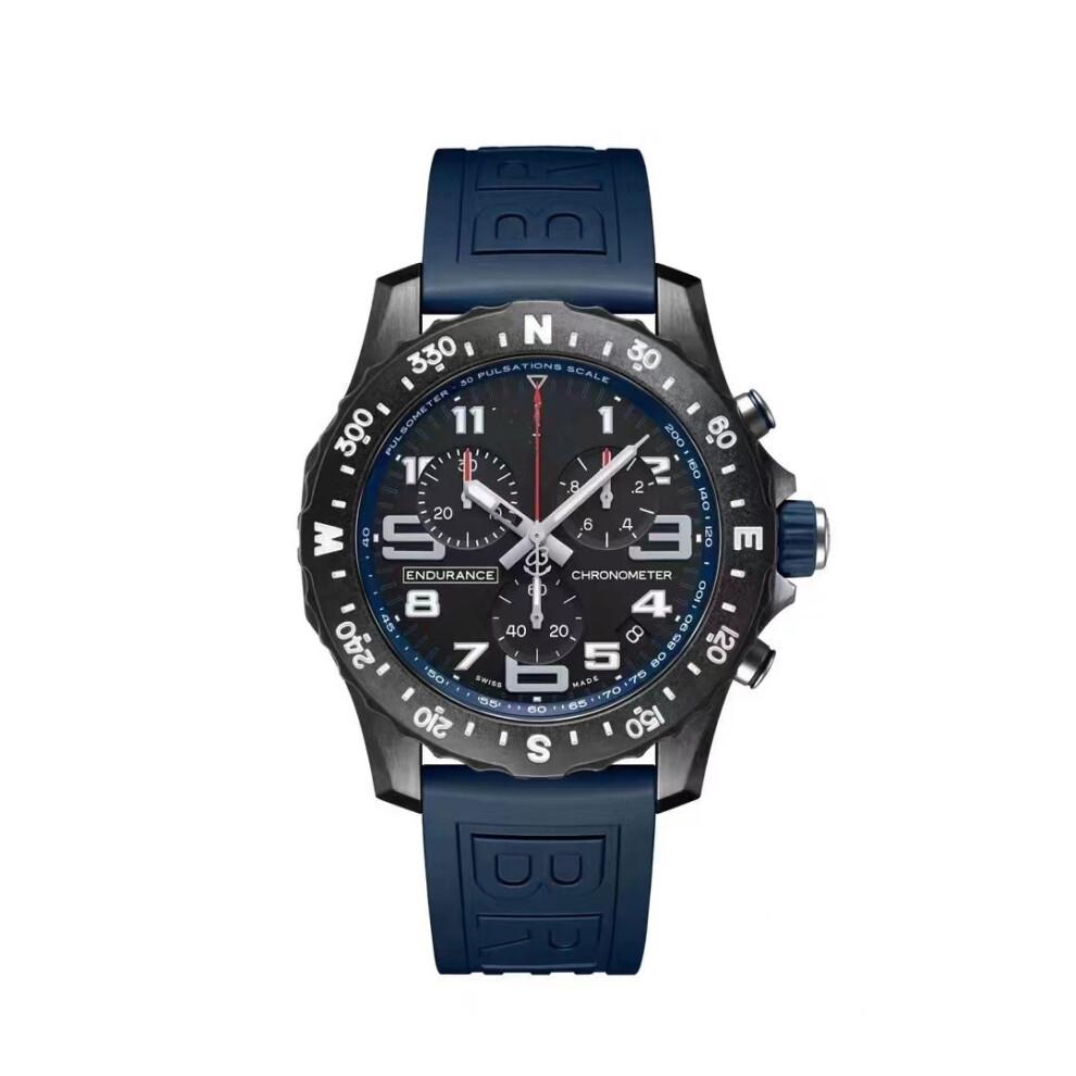 Orologio da Uomo al Quarzo Sportivo Multifunzione di Alta Gamma Sei Lancette Professionale Quadrante da 42mm Cinturino in Silicone Impermeabile meno