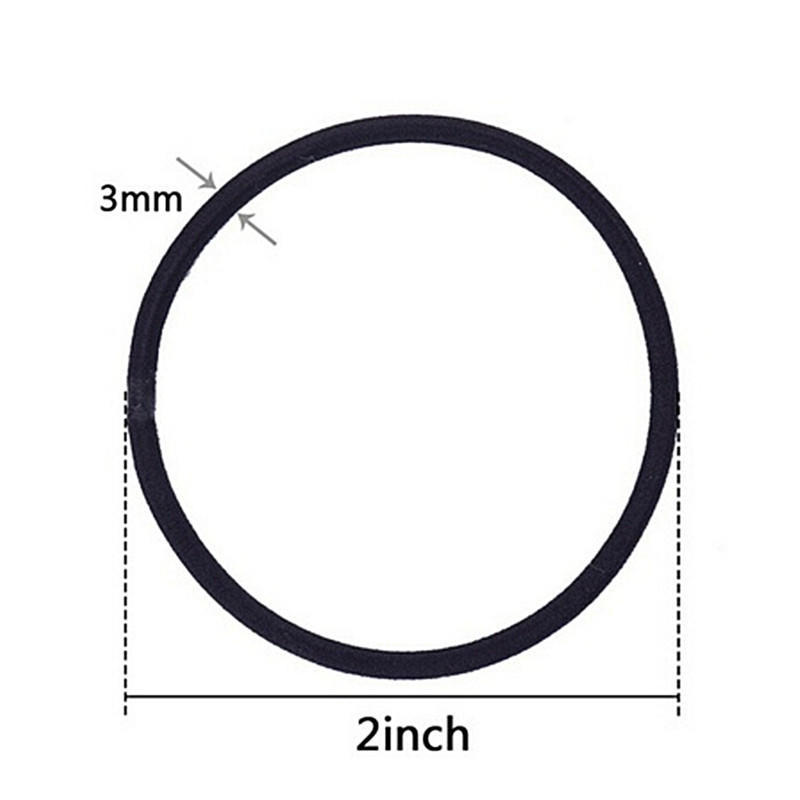 40 Pcsblack Elastic Rope Ring Hairband Women Girls Hair Band Tie Ponytail Holder