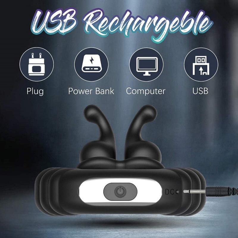 Male Penis Ring Vibrator Delay Ejaculation Cock Ring Adjustable Size Longer Harder Prostate Massager Sex Toys for Men Adult 18