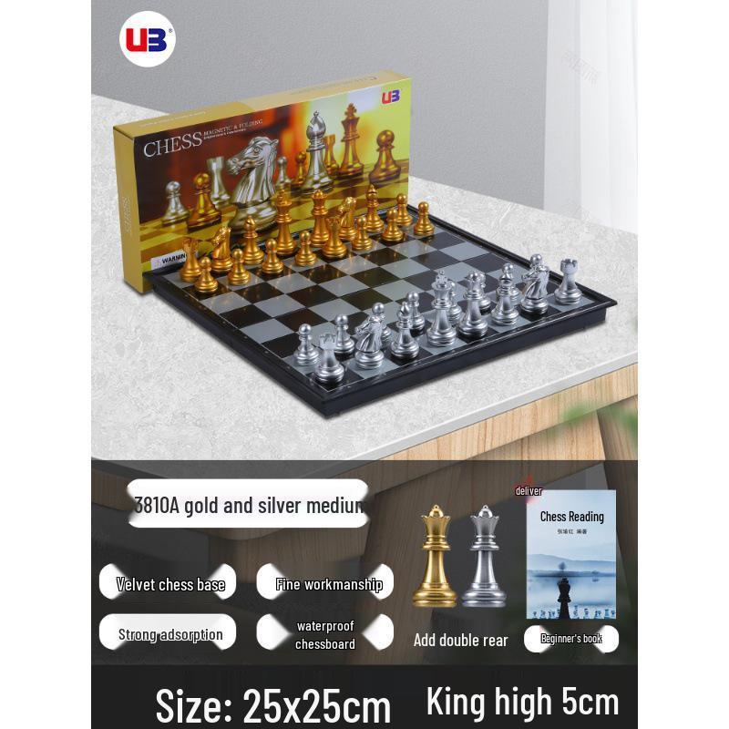 Magnetisches Tragbares Schachspiel für Grundschüler: Fortschrittliches faltbares Schachbrett mit großen Figuren