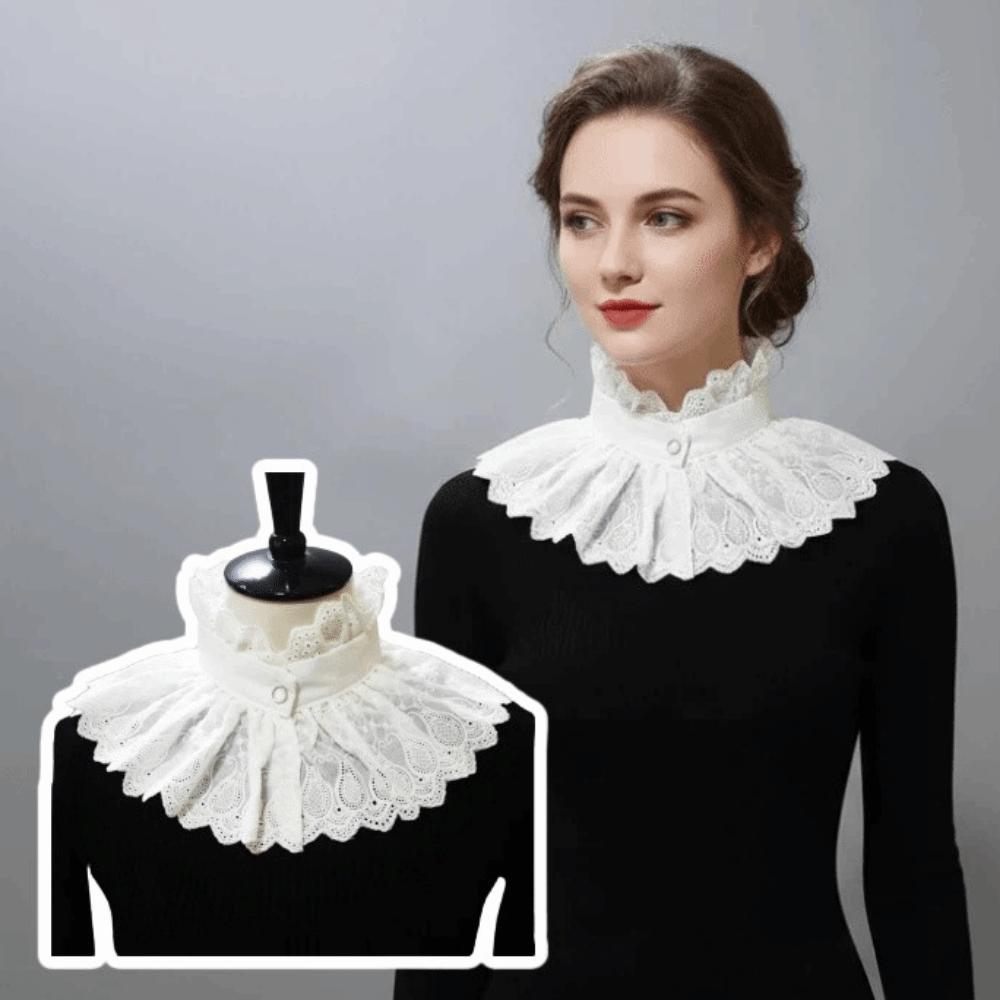 Hollow Embroidery Fake Collar White Cotton High Neck Detachable Collar Soft Faux Tops Ruffle Collar Photograph Accessory