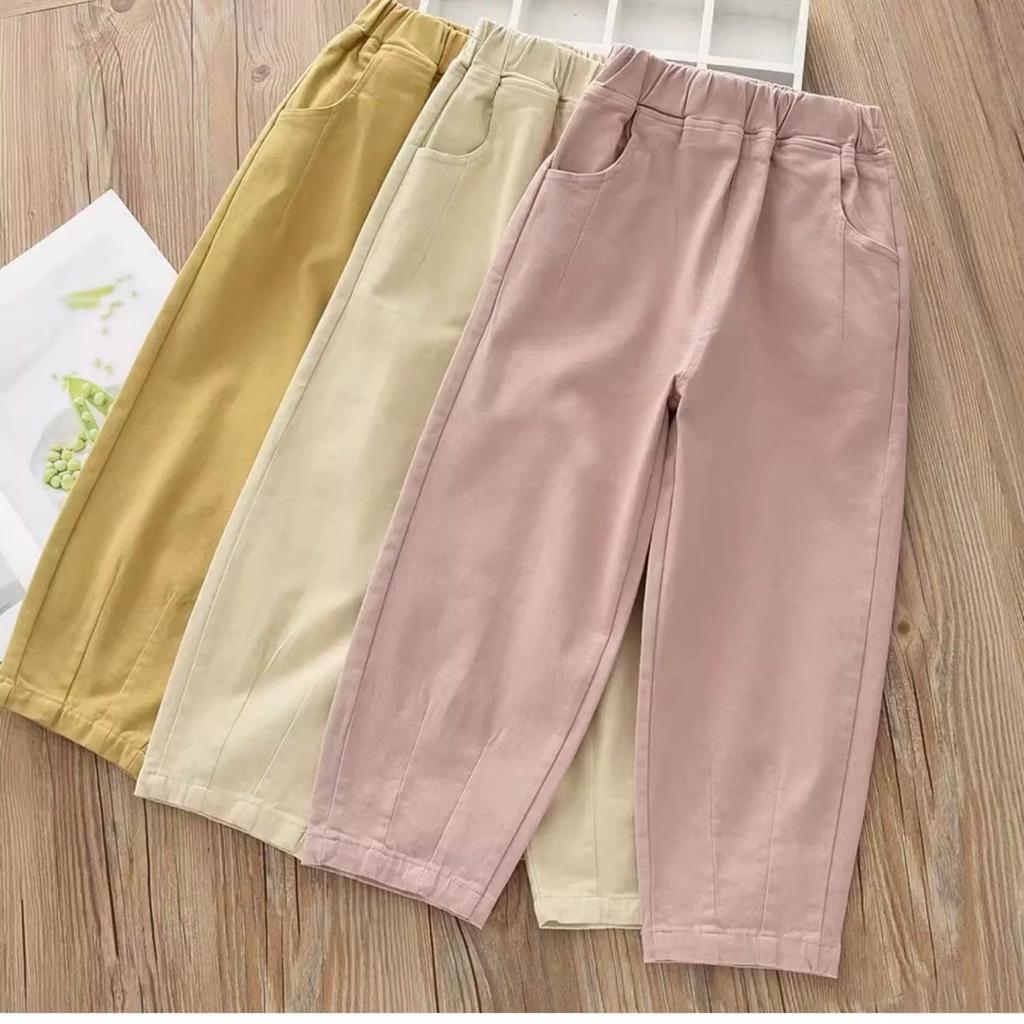 New Style of Children's Clothing for Girls Pure Cotton Casual Pants for Babies Children's Clothing for Middle and Large Age Carrot Pants