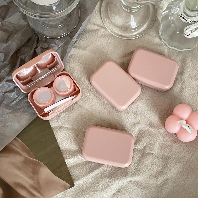 Mini einfarbiger Kontaktlinsenbehälter, Kontaktlinsenbehälter für Mädchen, Reisehalter, Aufbewahrung, Augenbehälter mit Spiegel