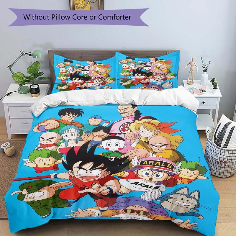 

Набор из 3 предметов с принтом персонажей Dragon Ball - Включает 1 пододеяльник и 2 наволочки, Машинная стирка - Подходит для всех сезонов. H024 135x200cm