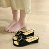Tofflor för sommar ytterkläder, Moderiktiga, Halkfria, Damtofflor med mjuk sula i koreansk stil, Tofflor med tjock sula och enkel rem