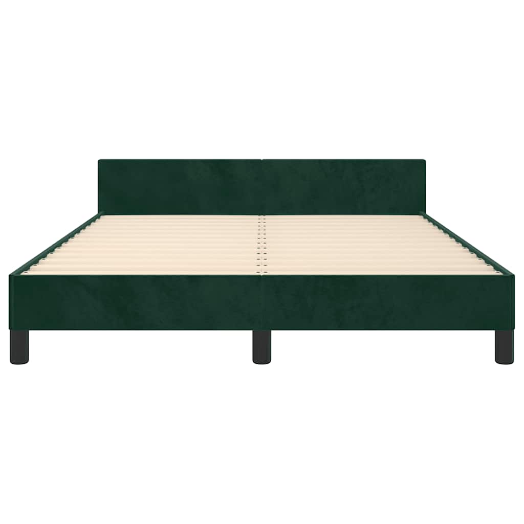 Bed Frame without Mattress Dark Green 140 x 190 cm Velvet