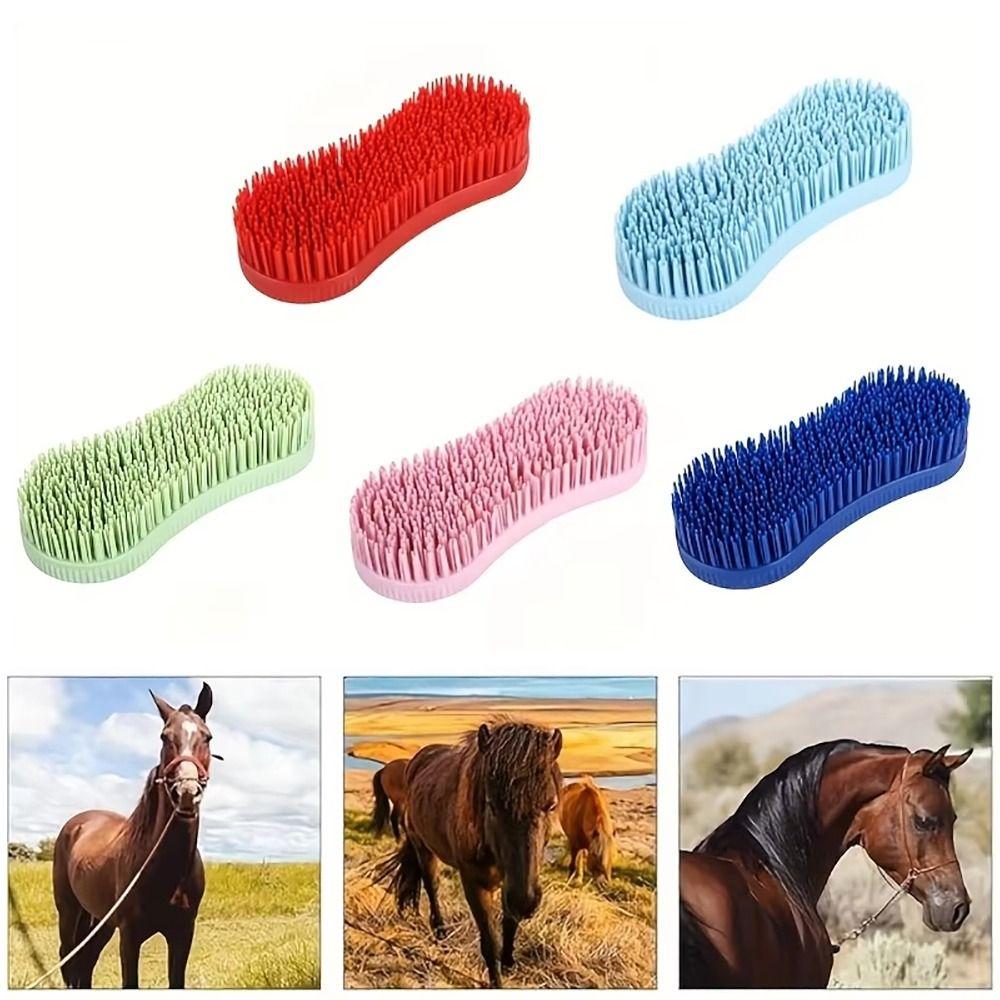 1Pcs Colorful Horse Accessories Hard Bristle Equestrian Massage Tool  for Effective Cleaning Care