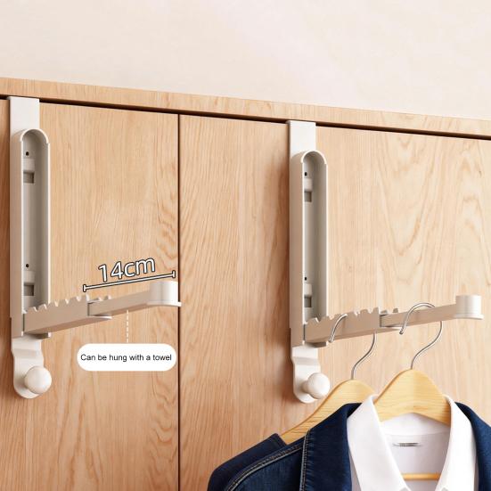 Over The Door Hanger Metal Folding Clothes Drying Rack for Laundry Bathroom Bedroom Dorm Space Saving Storage Hanger for Clothes Coats Towels