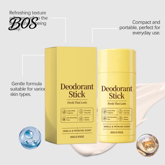 Men Deodorant Stick 83G Vanilla & Pistachios Stick, Odor Protection Perfumed for Women Travel Men, Long Lasting Fresh Scent Underarm Care Cream