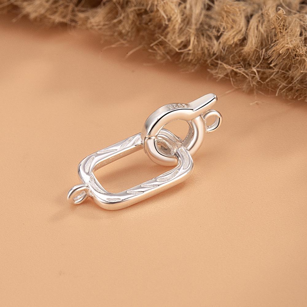 S925 Sterling Silver Universal Connector Clasp for DIY Bracelets and Necklaces, Round/Square Double Ring End Clasp.