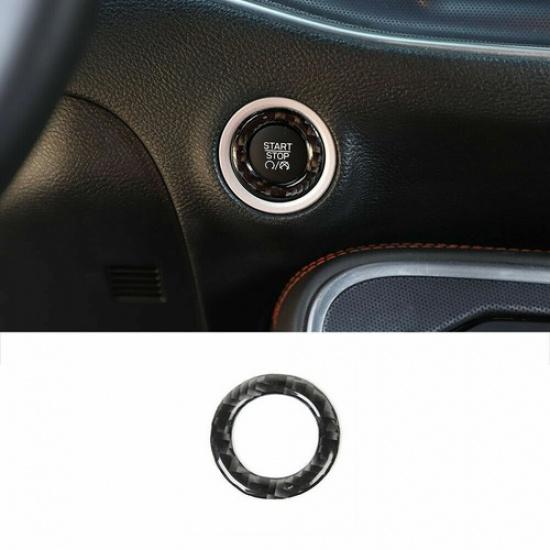 Kohlefaser Motor Start Stopp Knopf Ring Zierleiste für Dodge Charger/Challenger 10+