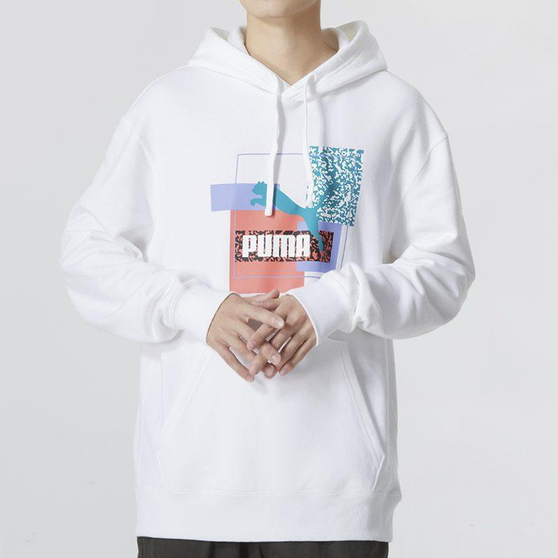Puma Sweatshirts Men's White Hooded Moderate Regular 537851-02