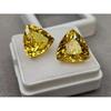 20Ct Certified Natural Trillion Yellow Sapphire Loose Gemstone Pair (10 Ct Each)