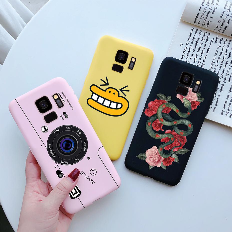 Fashion Daisy Flower Cute Silicone Cartoon Phone Case for Samsung Galaxy S9 S9 Plus Samsung S 9 Samsungs9 Plus S9plus Case Cover