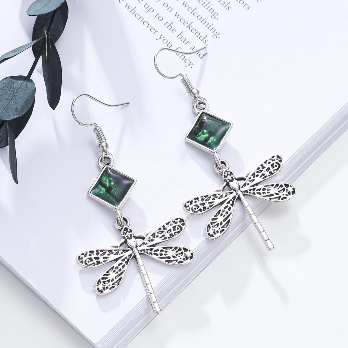 

Фабричная мода простые темпераментные серьги-стрекозы с индивидуальностью, нишевый дизайн с капающим маслом, серьги в стиле хип-хоп