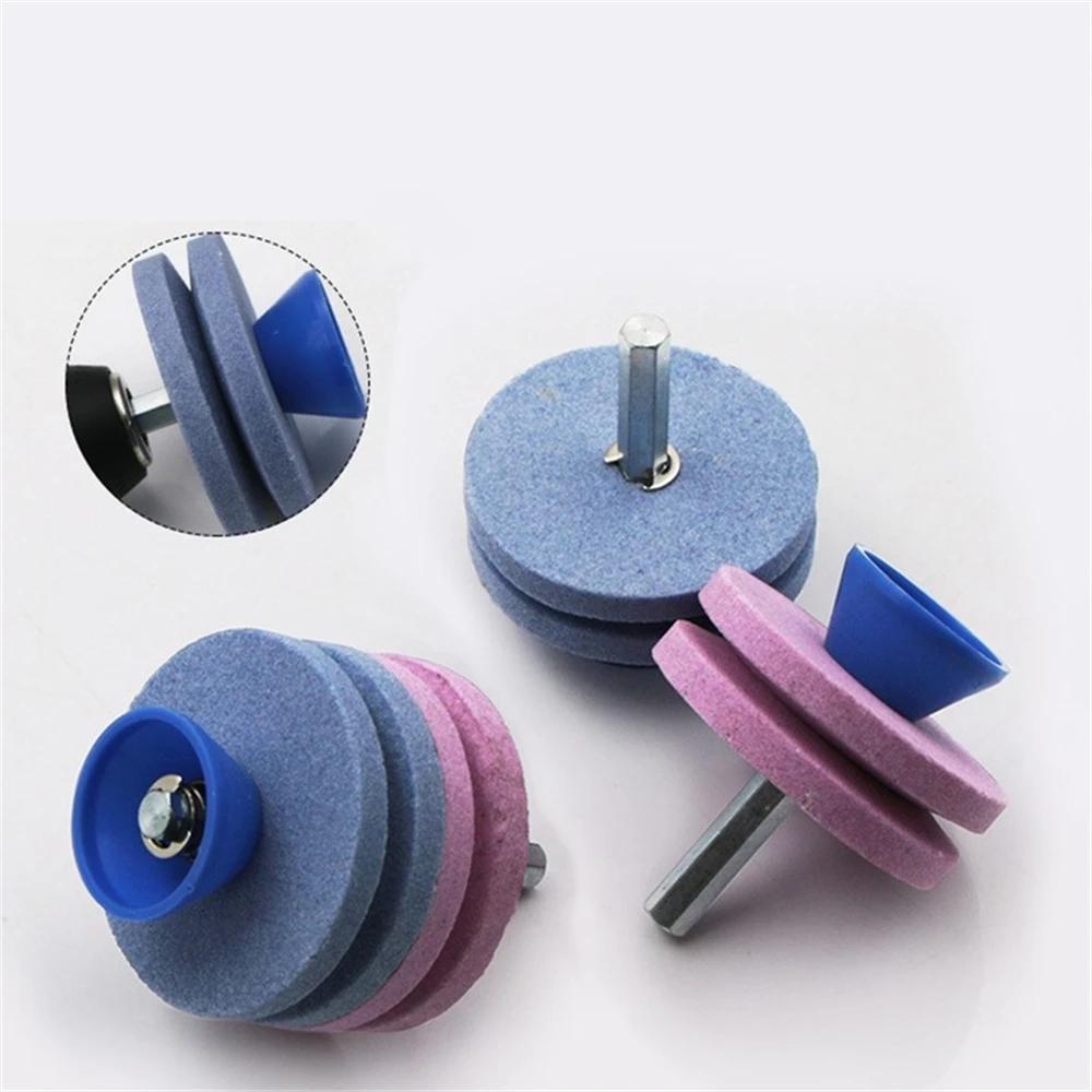 Lawn Mower Sharpener Four-layer Whetstone Lawnmower Blade Sharpener Grinding Universal Grinding Drill Tool Garden Tools