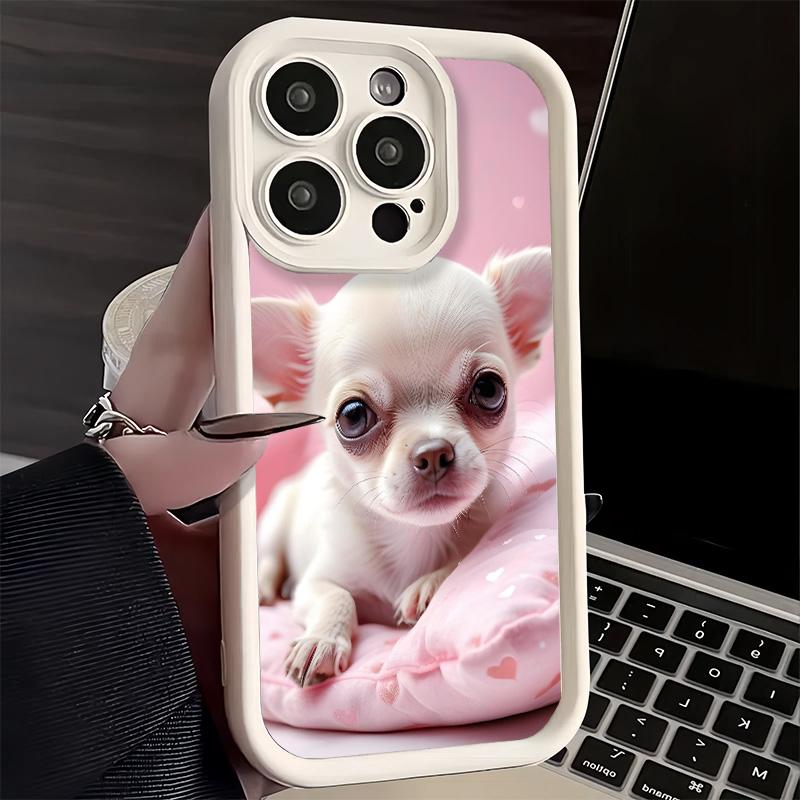 Phone Case for iPhone 17 Air 16E 15 16 Pro Max Chihuahua Puppy Teacup Dog Cover 14 Plus 13 12 Mini Soft Shell Silicone Fundas