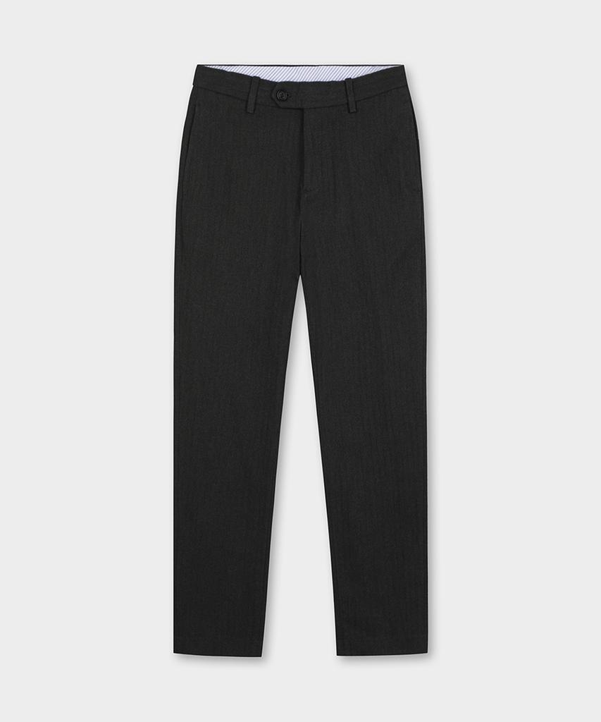 BROOKS BROTHERS Regular Fit Herringbone Flannel Pants (Charcoal) (Bbpcmf4760Vef)
