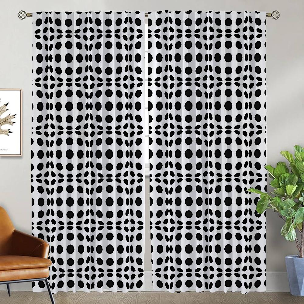 Elegant Art Room Curtains Living Tulle Bedroom Shades Partition Halloween Decoration Home Interior Curtain Polyester Ideal For Area