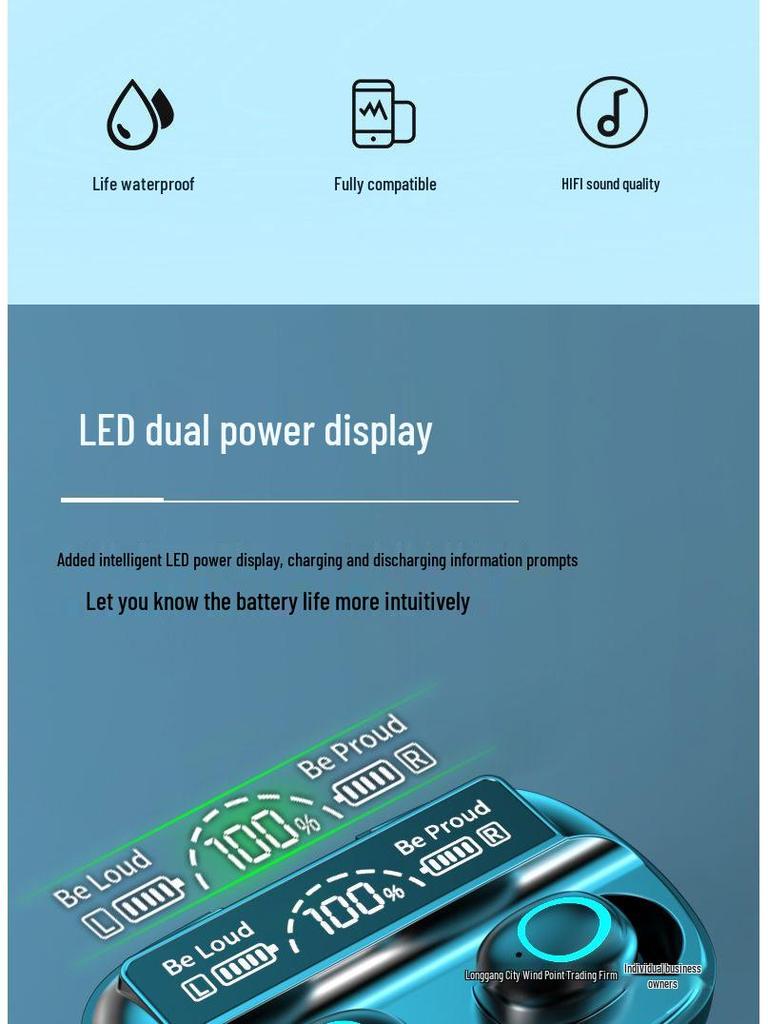 2025 Dual-Ear Bluetooth Sports Gaming Earphones with Touch Controls & Extended Battery – Compatible with All Mobile Phones.