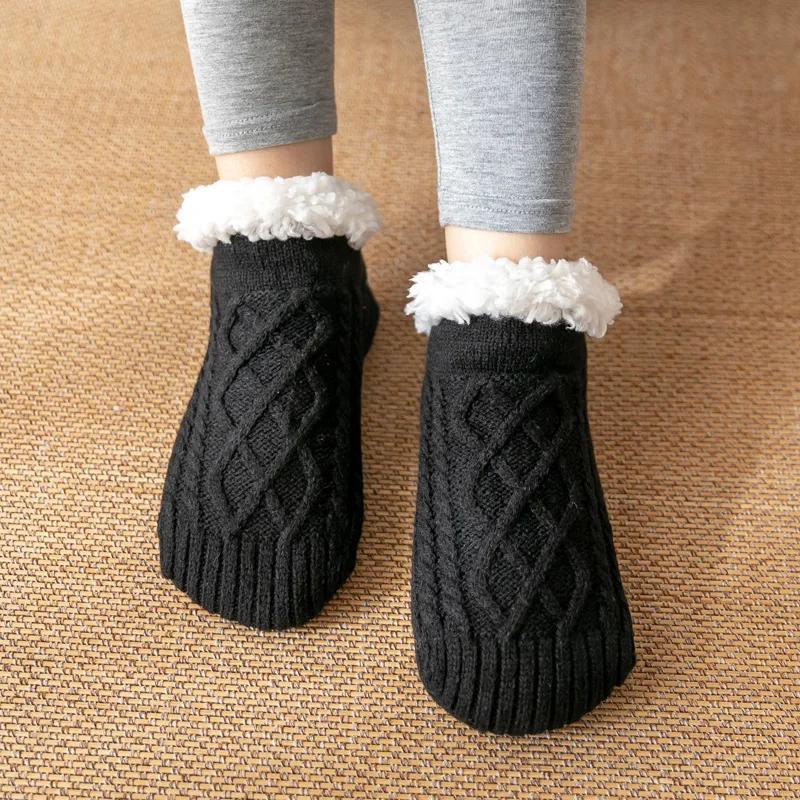 Winter Floor Socks Adult Womens Men'S Non-Slip Home Thickened Snow Sleep Carpet Socks Thermal Foot Cover Slippers Sockings