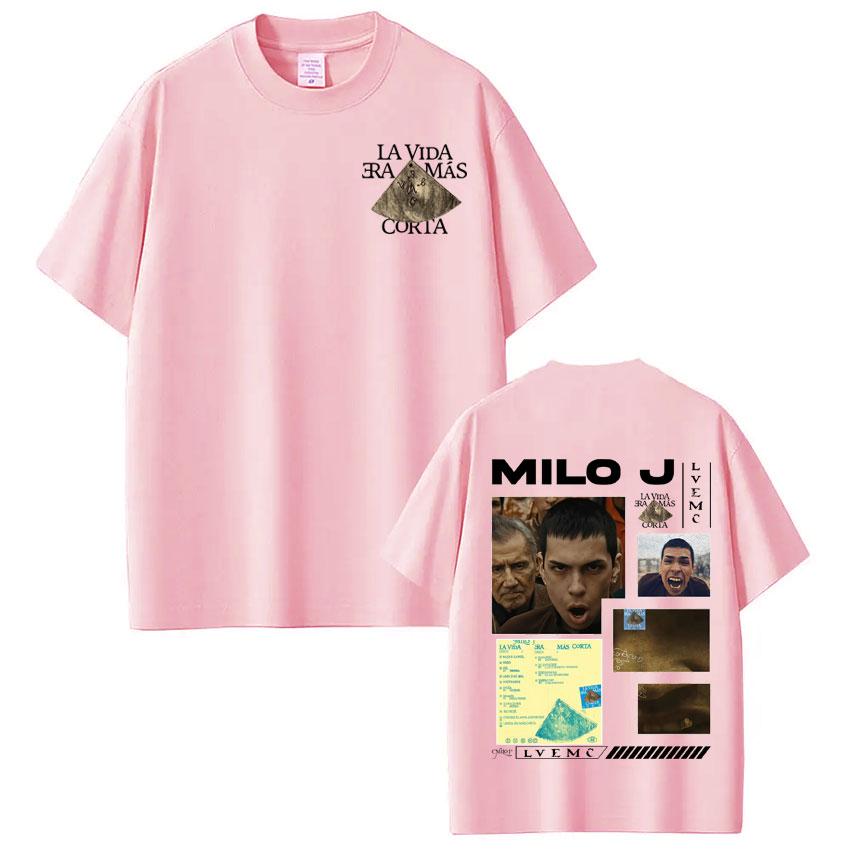Rapper Milo J La Vida Era Mas Corta Album Tees Men Women Hip Hop Tshirt Cotton Casual High Quality Fashion ONeck Tshirt Tops
