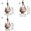 Hand-carved Wood Carving Pendant Cute Car Hanging Ornament Wooden Cat Phone Chain  Phone Accessory