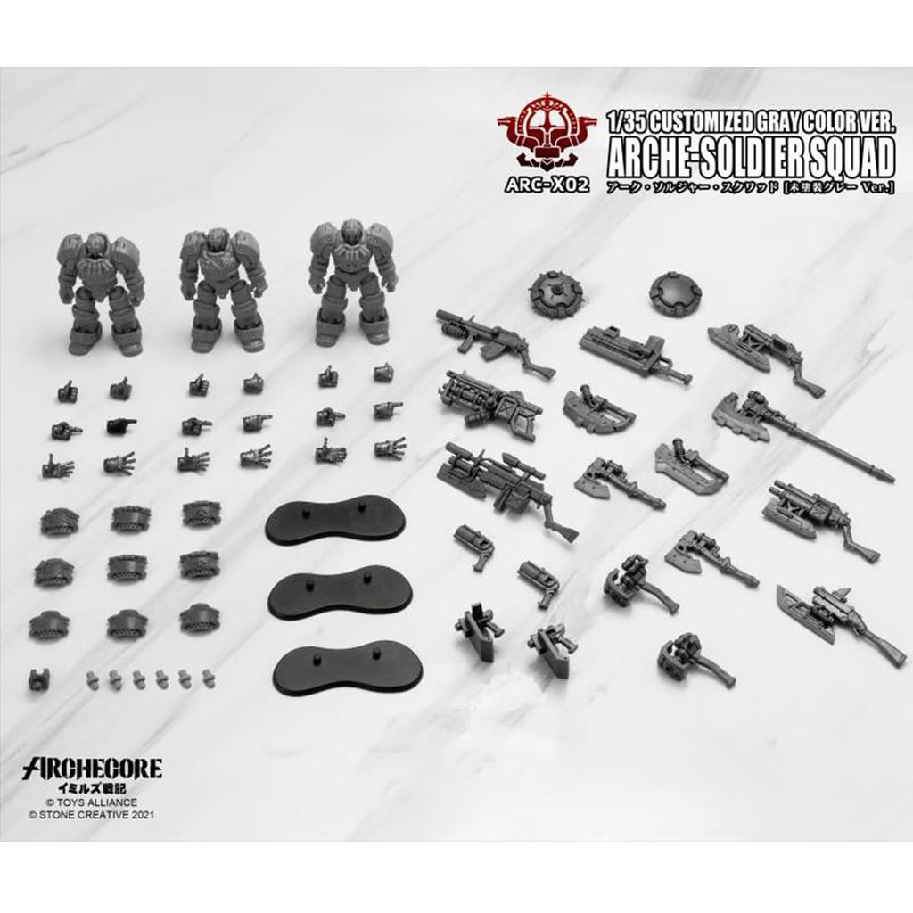 HiPlay TOY ALLIANCE Archecore Chronicles Arc Soldier Squad Gray Movable Figure 1/35 Emir's ARC-X02 [Unpainted Ver.]