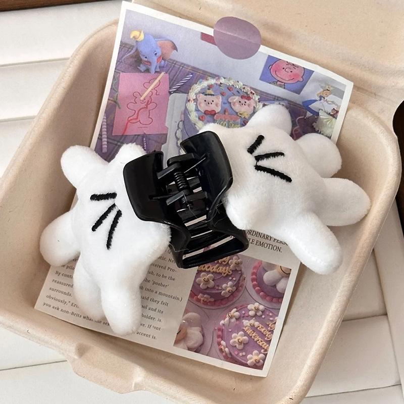 

Забавная ткань белая маленькая заколка для волос женская модная милая уникальный дизайн заколка-краб нишевая личность темперамент аксессуары для волос женские