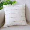 Line Linen Pillow/Cushion Covers European with Tassels Throw Pillow Sham 18x18 Home Decor Square Decorative for Couch Kids Bed