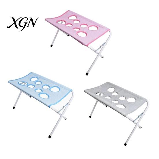 Cat Nail Trimming Sling Pet Grooming Table with Foldable Stand, Adjustable Strap, Hammock, 8-Hole Bathing Restraint Net Washing Station