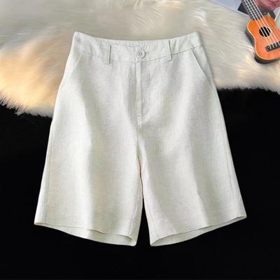 Women Shorts High Waist Button Zipper Fly Casual Short Pants with Pockets Solid